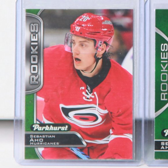 Sebastian Aho Parkhurst Rookie Cards 2016/2017 Star for the Carolina Hurricane - Picture 3 of 4
